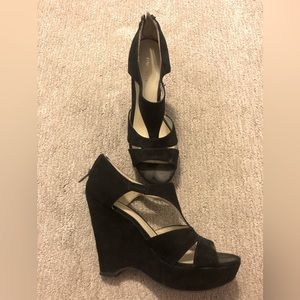 Nine West suede leather wedge sandal.